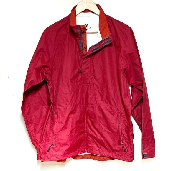 NWOT Wedge Golf Waterproof Nylon Pullover Red Jacket Mens L - Picture 1 of 7